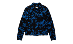 BLACK/BLUE LETTERS SCREEN PRINT TRUCKER "Black" P024 BBSP123