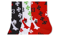 STENCIL SOCKS "Black / Red / White" CHRM0858