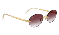 Ray-Ban Rimless "A$AP Rocky - Polished Arista Gold with Clear Gradient Dark Violet Lens" RB3929 001 8H