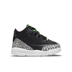 Air Jordan 3 Retro SE (TD) 'Electric Green' - Black/Violet Shock