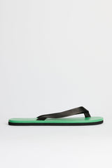 Auralee Soft Leather Flip-Flop Green / Black