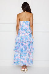 Chicago Chic Strapless Maxi Dress Blue