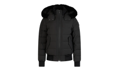 Ladriere Shearling Trim Bomber Jacket "Black / Black" M39LB015 BLK W BLK