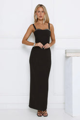 Champagne Society Maxi Dress Black