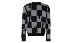 Logo Check Cashmere Crewneck Sweatshirt "Black / White" MKL018 004