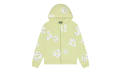 Rhinestone Cotton Wreath Zip Hoodie "Mint" DT517