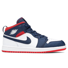 Air Jordan 1 Mid SE (PS) - White/University Red/Midnight Navy