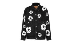 The Cotton Wreath Denim Jacket "Black" DT15