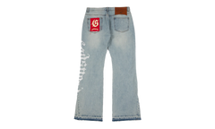 OG Logo Flared Printed Denim Jeans "Blue Wash" GS113