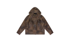 CLASSIC LEATHER JACKET "Green / Brown" WDWMOTW 0031