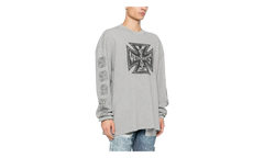 Biker Cross Waffle Long-Sleeve "Grey Melange" ME76LS181G GREY