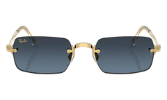 A$AP Rocky x Ray-Ban Rimless Square Glasses "Polished Arista Gold - Blue Gradient Dark Grey" 0RB3928 001/S2