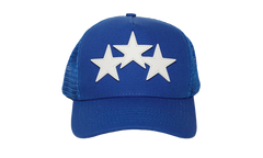 Three Star Trucker Snapback Cap "Blue / White" MAH002 466