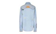 Crochet And Patch Denim Shirt "Blue" XTPS 0219