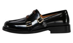 Double Buckle Leather Moccasin WMNS "Black" MOMS006002 PS679 00N99