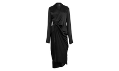 Charmeuse Wrap Dress WMNS "Black" RP02E4560 SCH 09