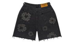 Mono Cotton Wreath Denim Shorts "Black" DT389