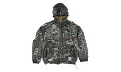 Hell Denim Camo Zip-Up Hoodie "Black" TC25JK2302