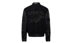 Oklahoma City Thunder Wool & Leather Old English Varsity Jacket "Black / Black" NBA OKL THU 102