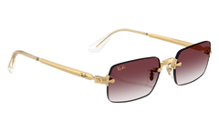 Ray-Ban Rimless "A$AP Rocky - Polished Arista Gold with Clear Gradient Dark Violet Lens" RB3928 001 8H