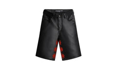 Leather Shorts "Black / Red" 10058656