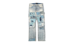 Patchwork Bandana Carpenter Jeans "Stone Indigo" AMIF MJ340