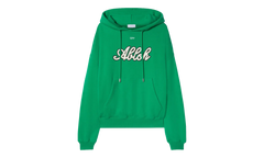 Varsity Print Cotton Hoodie "College Green" OMBB118S24FLE0055561