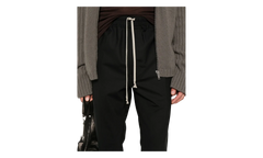 Wool Drawstring Slim Long Pants "Black" RU02E1390 ZL 09