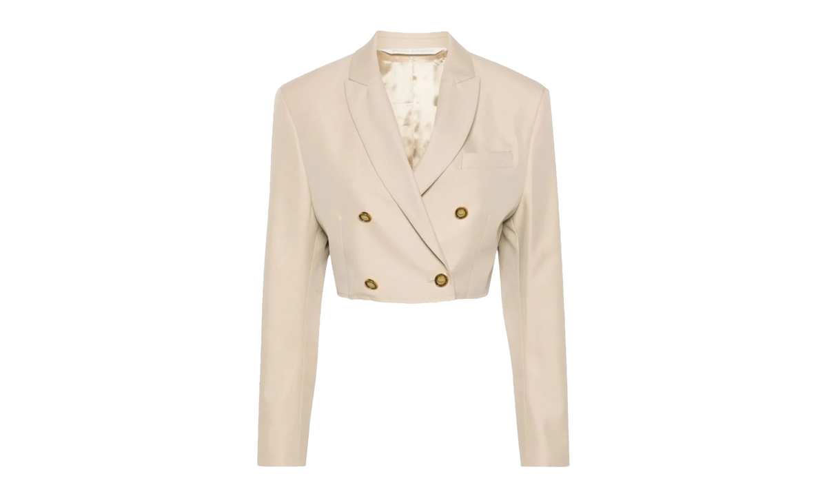 Double Breasted Cropped Blazer "Cream" PWEN032S24FAB001