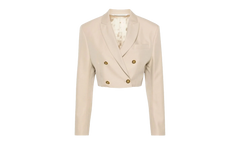 Double Breasted Cropped Blazer "Cream" PWEN032S24FAB001