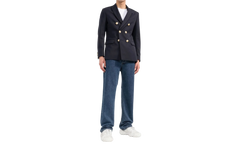 Embroidered Double Breasted Blazer "Navy" PMEN023S22FAB0014676