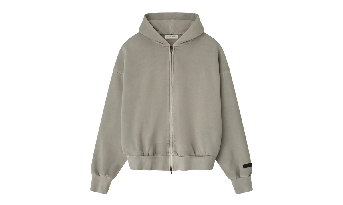 Embroidered Classic Full Zip Hoodie "Smoke Grey" 192HO254781F