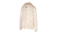 Rhinestone Cotton Wreath Zip Hoodie "Oatmeal" DT027
