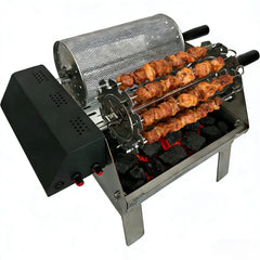 360° Auto-Rotate Portable Rotisserie Charcoal Grill