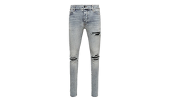 MX1 Black Leather Patch Jeans "Stone Indigo" PS23MDS009 765