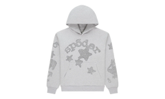 Rhinestone Beluga Hoodie "Grey" SP5der309
