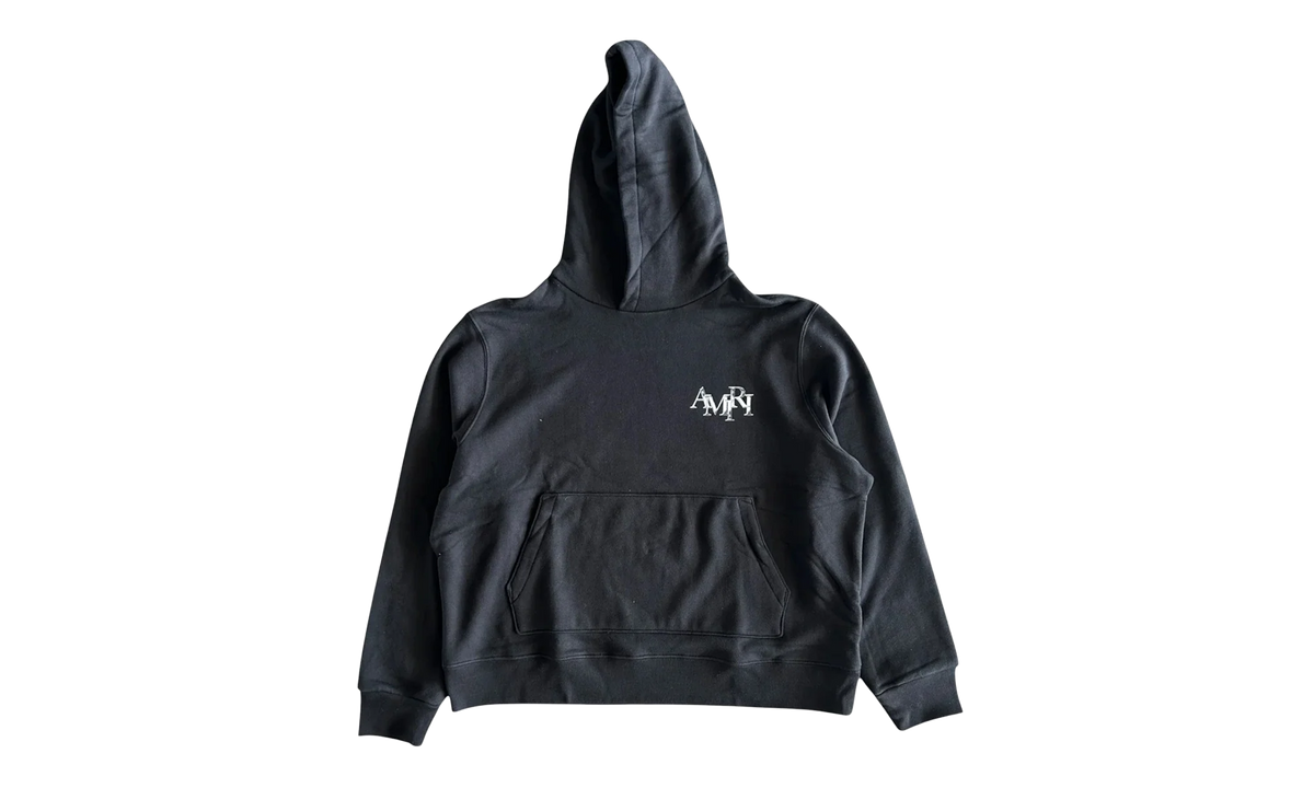 Staggered Logo Hooded Sweatshirt "Black Chrome" EXMJL002 001
