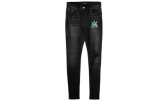 Watercolor MA Logo Jeans "Aged Black Green" SS22MDS012 023