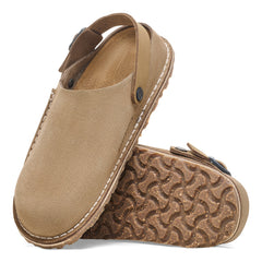 Birkenstock Gray Taupe Lutry Premium Suede Leather Men's Clog Shoes R1025293