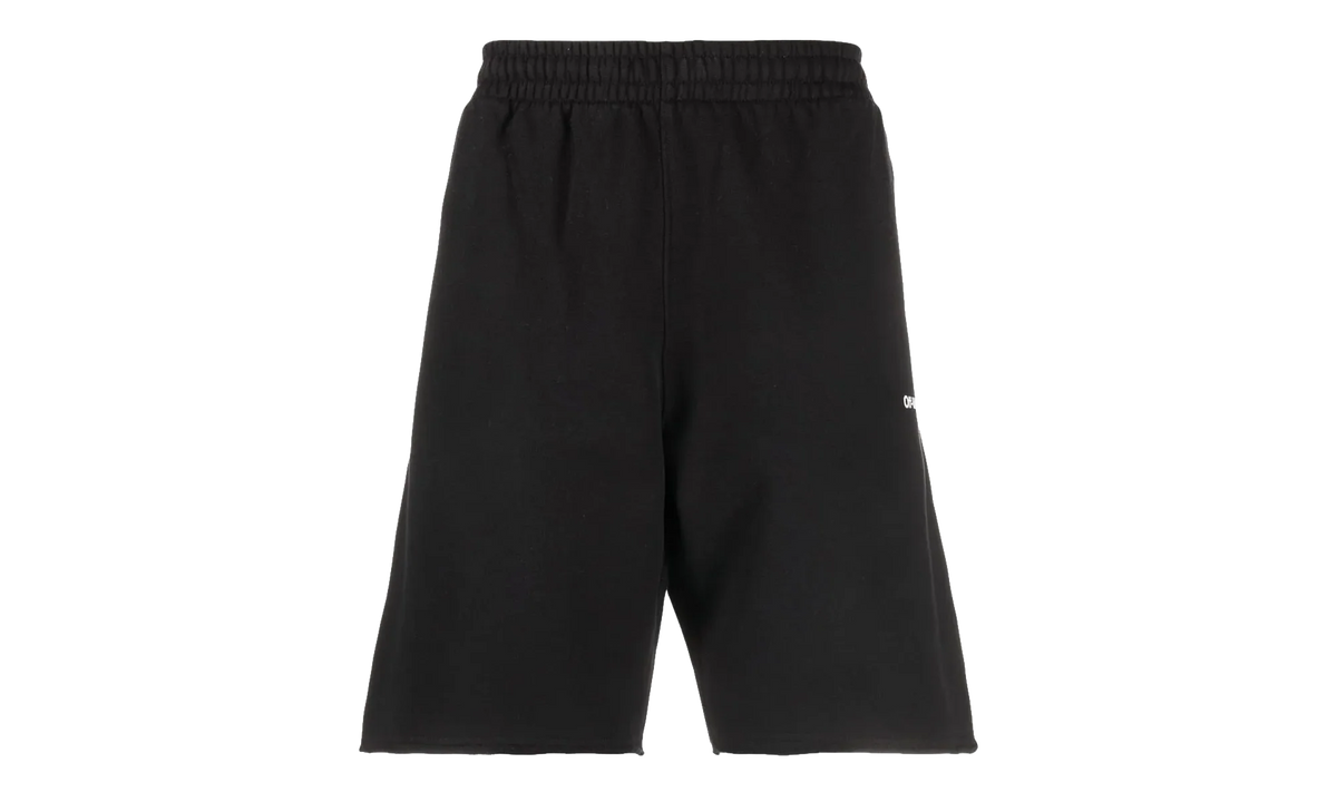 Diagonal Helvetica Sweatshorts "Black / White" OMCI006C99FLE0011001