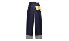 Navy Knitted Pocket Loose Fit Jeans "Blue" 52040201