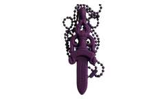 Silicone Dagger Pendant Ball Chain Necklace "Purple" CHRM0888