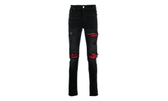 MX1 Ultra Suede Patch Jeans "Aged Black Red" AW22MDS010 023
