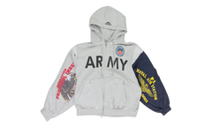 Reconstructed Zip Hoodie "Grey Melange" PI00007