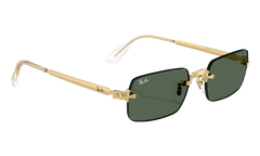 Ray-Ban Rimless "A$AP Rocky - Polished Arista Gold with Dark Green Lens" RB3928 001 71
