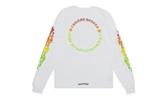 Floral Sleeve Gradient Long-Sleeve T-Shirt "White" CHRM1142