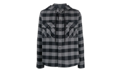 Arrow Hoodie Flannel Shirt "Black / White" OMGA125F21FAB0010501