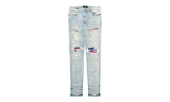 MX1 Bandana Patch Jeans "Light Indigo Rainbow" AMRBLI USED 1 NEW