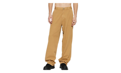 Button Up Zipper Straight Leg Trousers "Camel" MON52