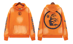 Fire Hoodie with Closed Elastic Bottom Sweatpants (Full set) "Orange" HSR134